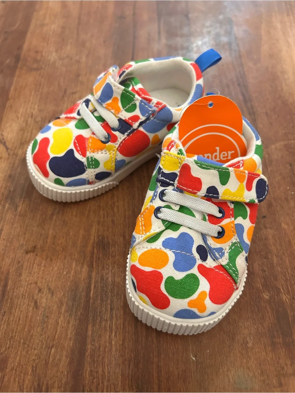 Wonder nation toddler 4 casual canvas paint shoes adjustable easy on off